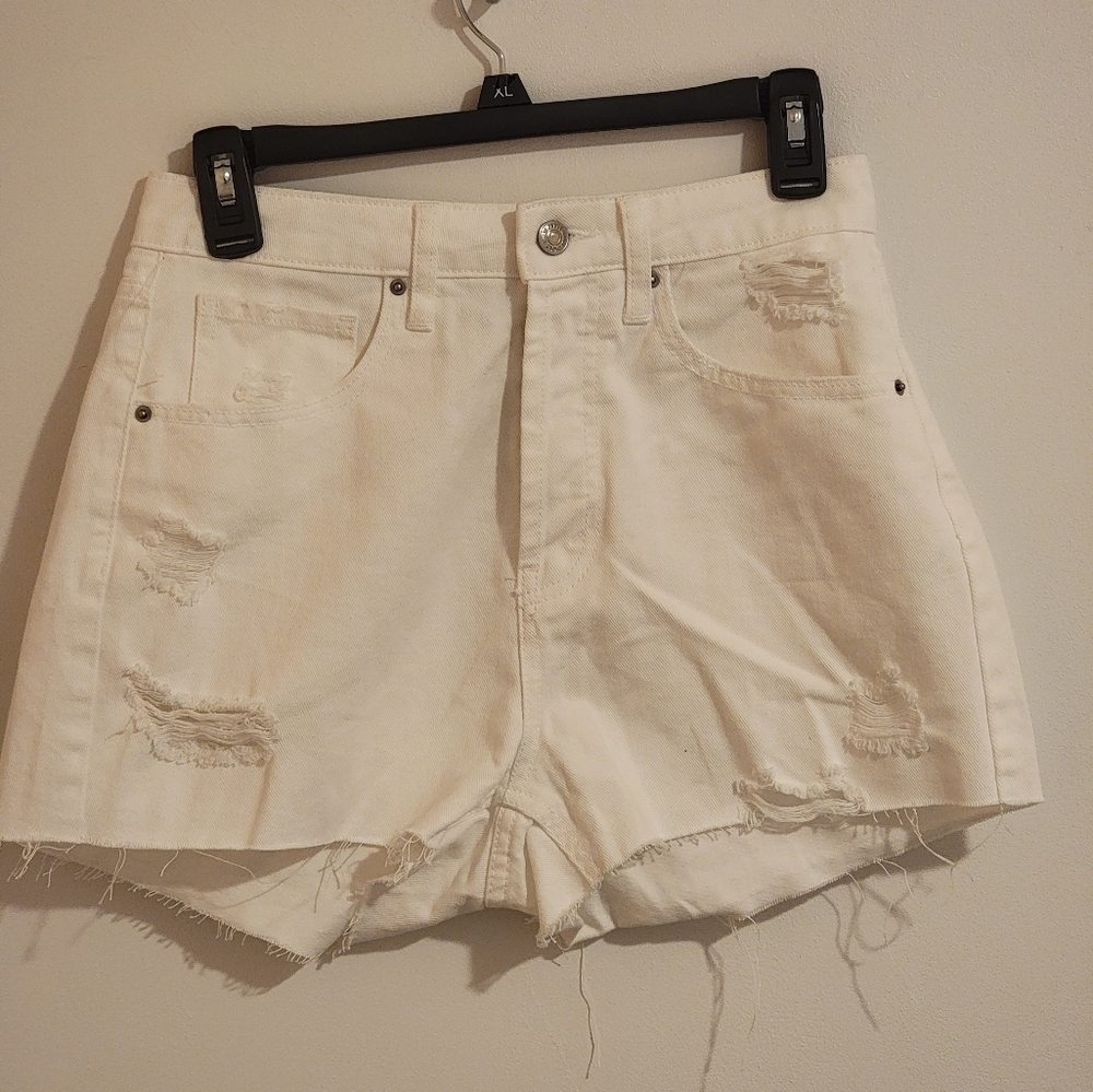 Wild Fable Super High Rise Cutoff Shorts Womens Size 4 White Buttonfly NWT Fairy